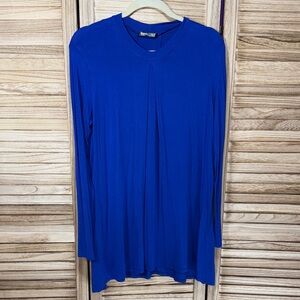 Thanth Blue Long Sleeve Women's Top Tunic Size M